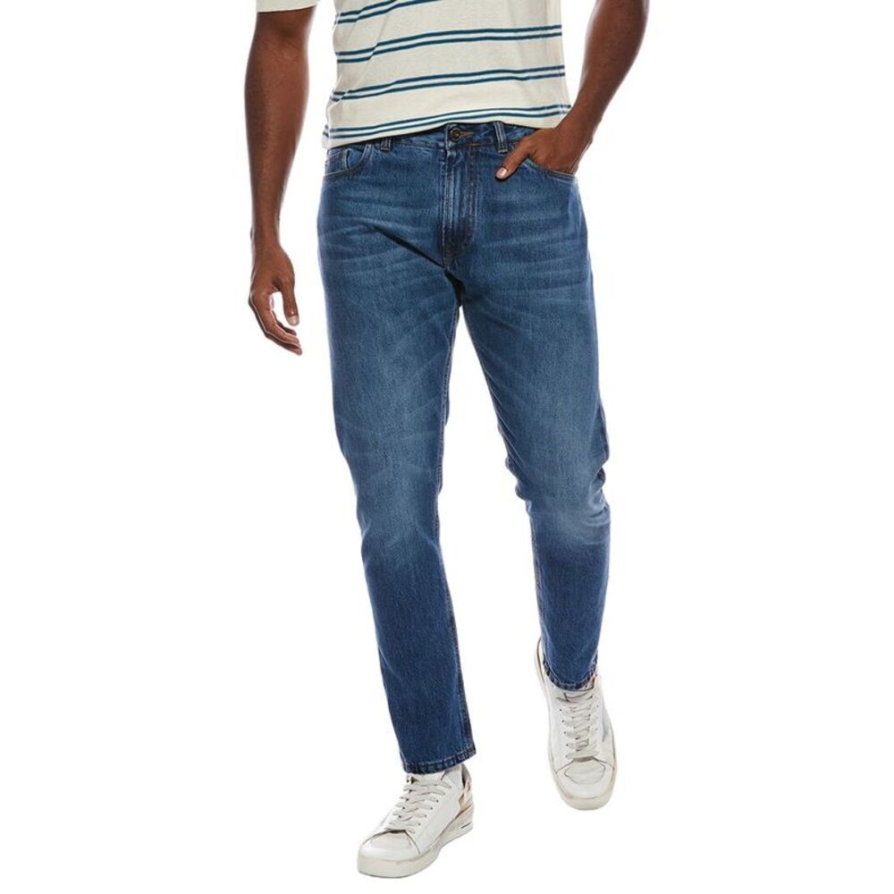 Isaia Mens  Carrot Fit Jean, Navy